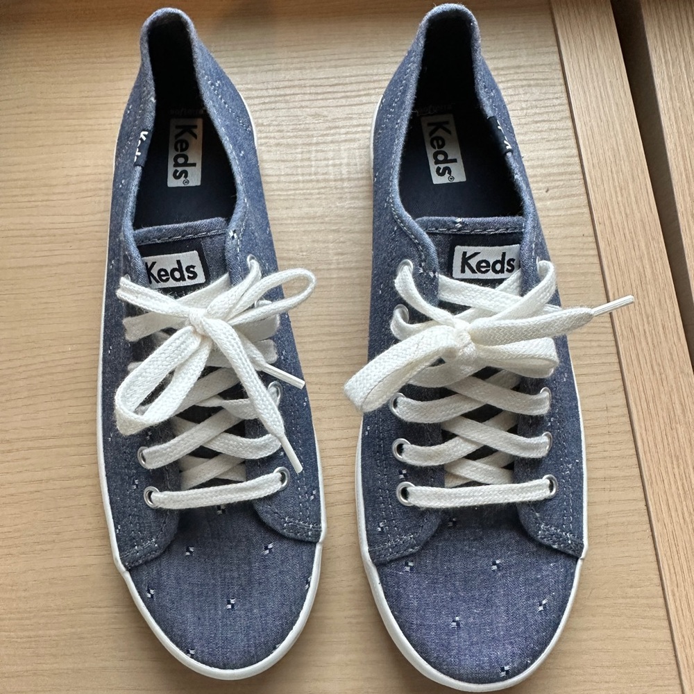 New Keds Blue Sneakers with White Laces NWOT